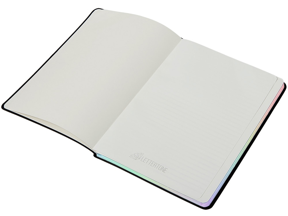 Блокнот А5 в гибкой обложке Fellini с голографическим срезом, черный