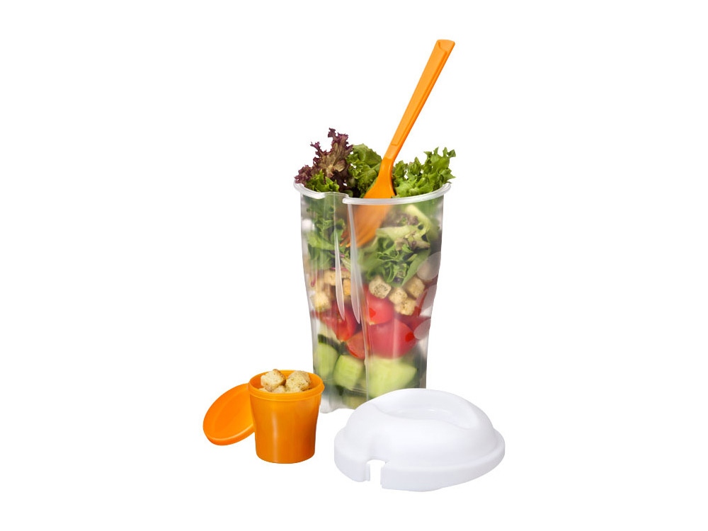 Набор для салата Shakey: салатник, вилка, контейнер для соуса