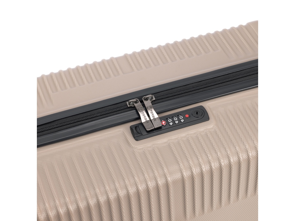 Чемодан TORBER ЭЛЬТОН, песочный, ABS-пластик, 38 х 24 х 54 см, 35 л