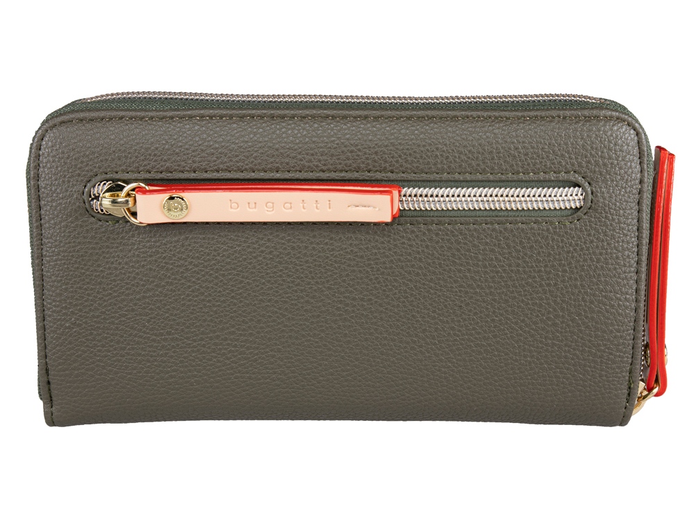 Кошелек женский BUGATTI ЭЛЛА | ELLA, оливковый, полиуретан, 19х2х10 см