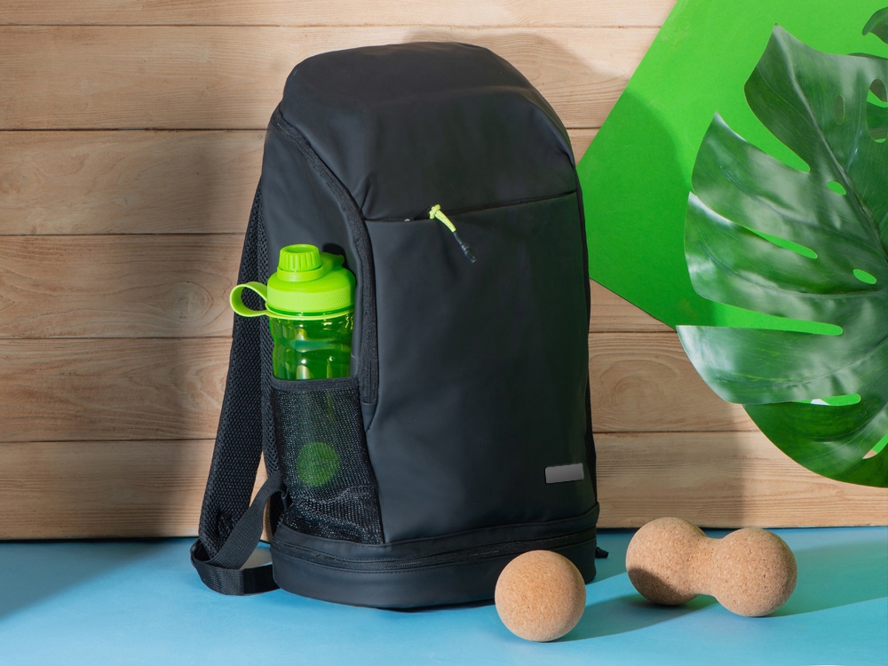 Рюкзак Gym с отделением для обуви, черный (с шильдом) (Р)