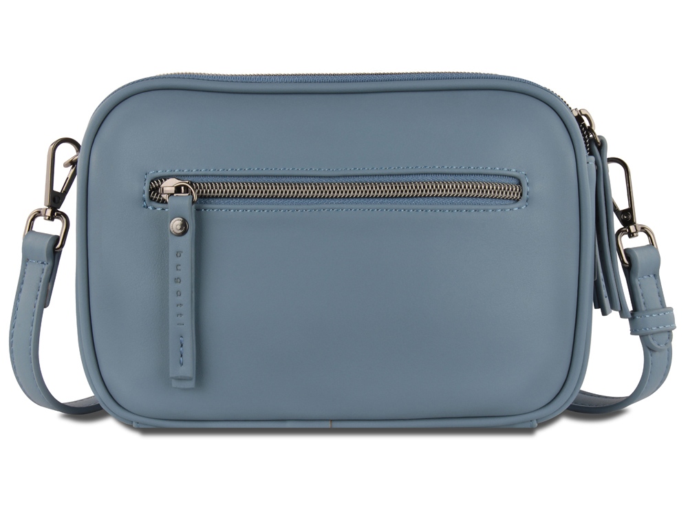 Сумка кросс-боди женская BUGATTI АЛМАТА | ALMATA, голубая, полиуретан, 21,5х6х15 см