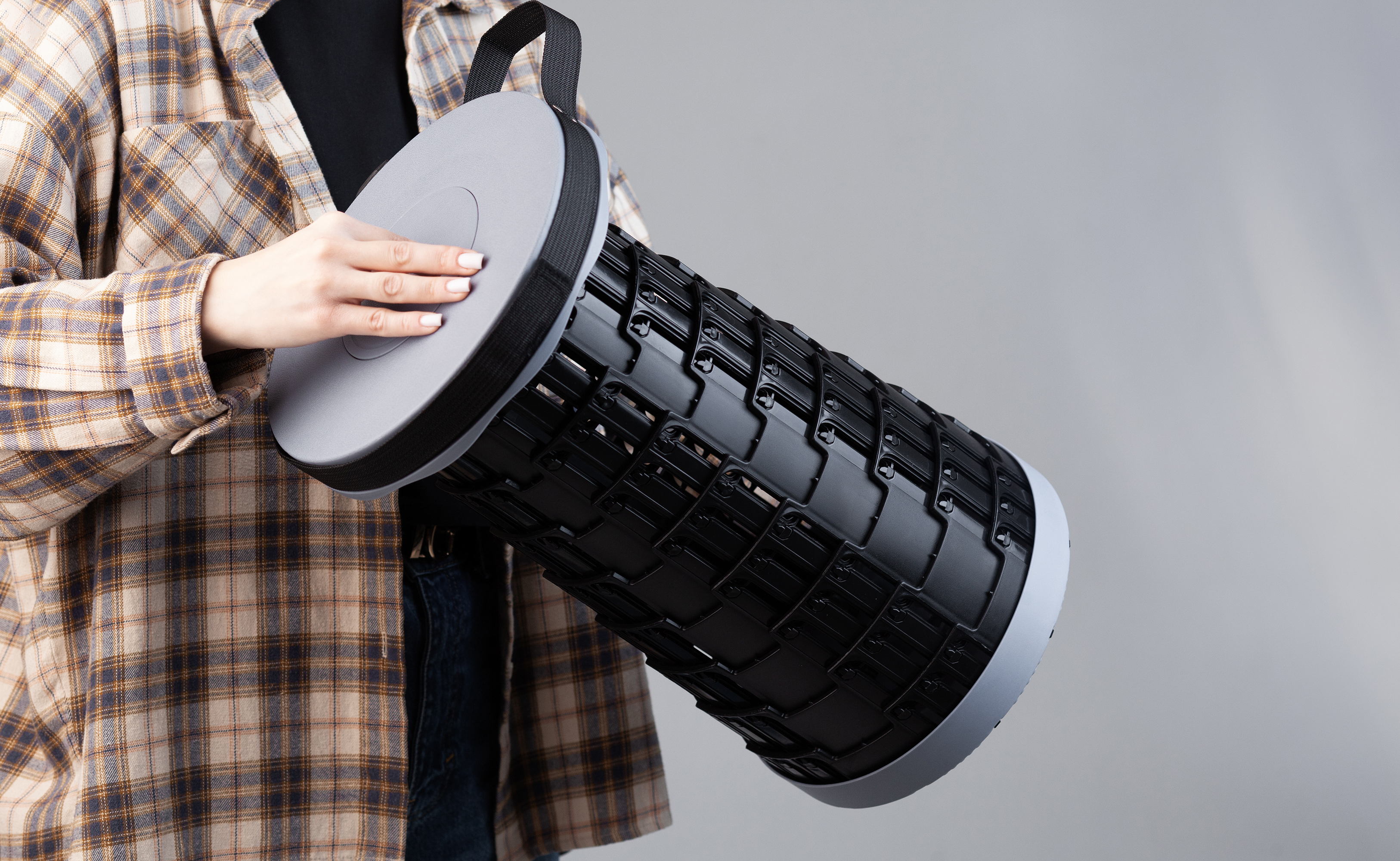 Телескопический стул "Tourist", серый с черным