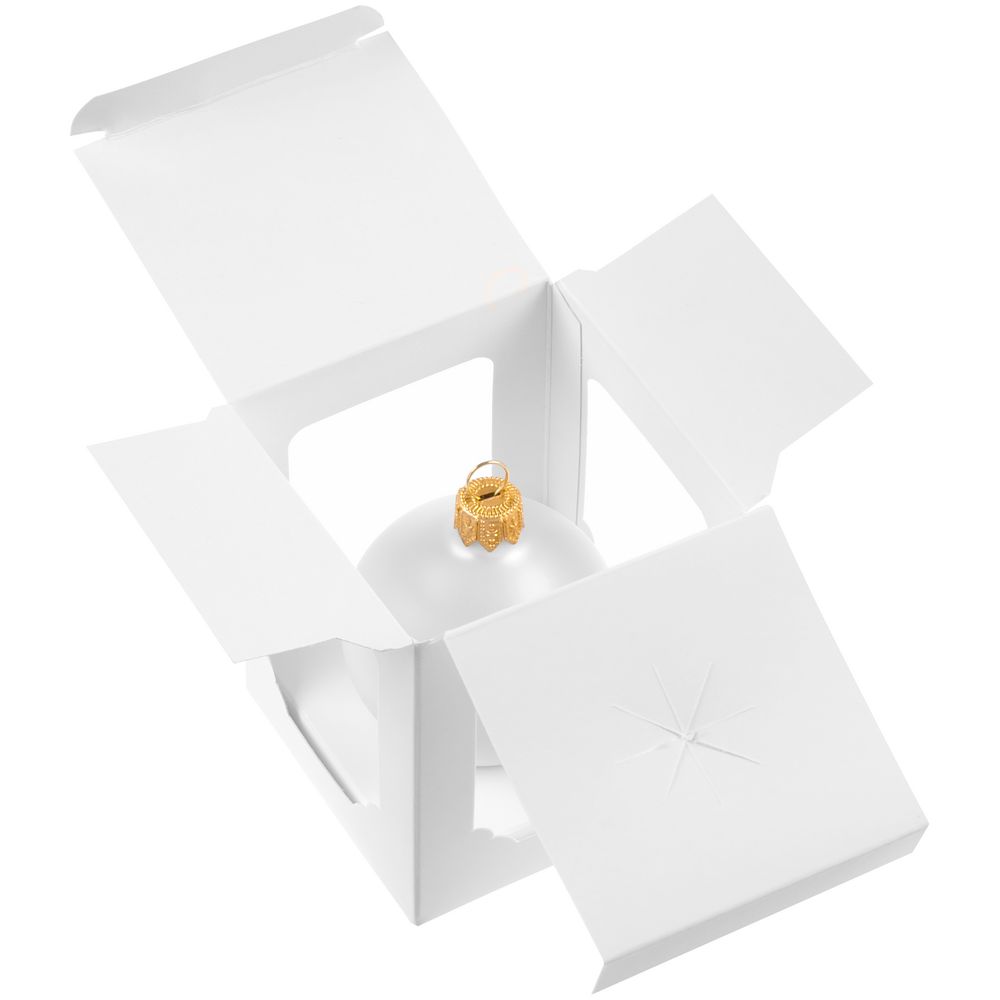 Елочный шар Gala Matt в коробке, 8,5 см — пример нанесения логотипа (сделано в России) | Print Logo