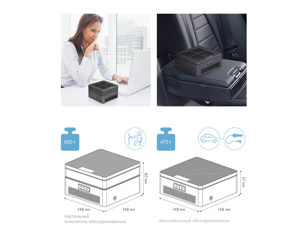 Многофункциональный очиститель + обеззараживатель 4 в 1, RMA-103-02, черный