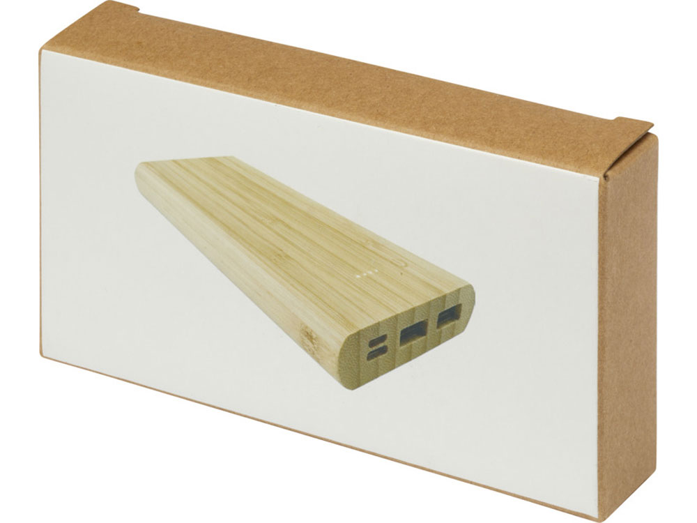 Портативное зарядное устройство Tulda из бамбука, 10 000 мАч, натуральный