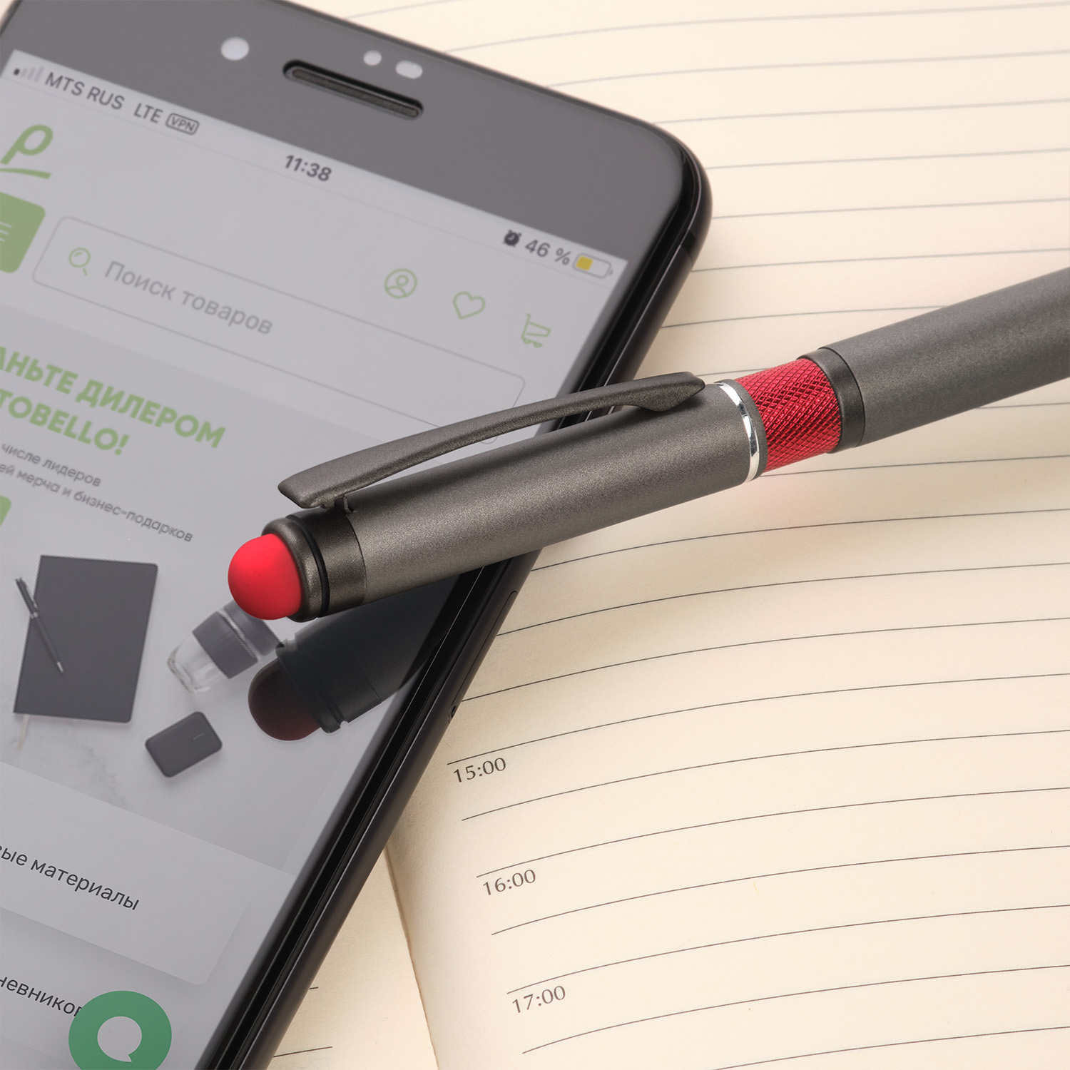 Шариковая ручка АйПи Хамелеон (IP Chameleon), красная