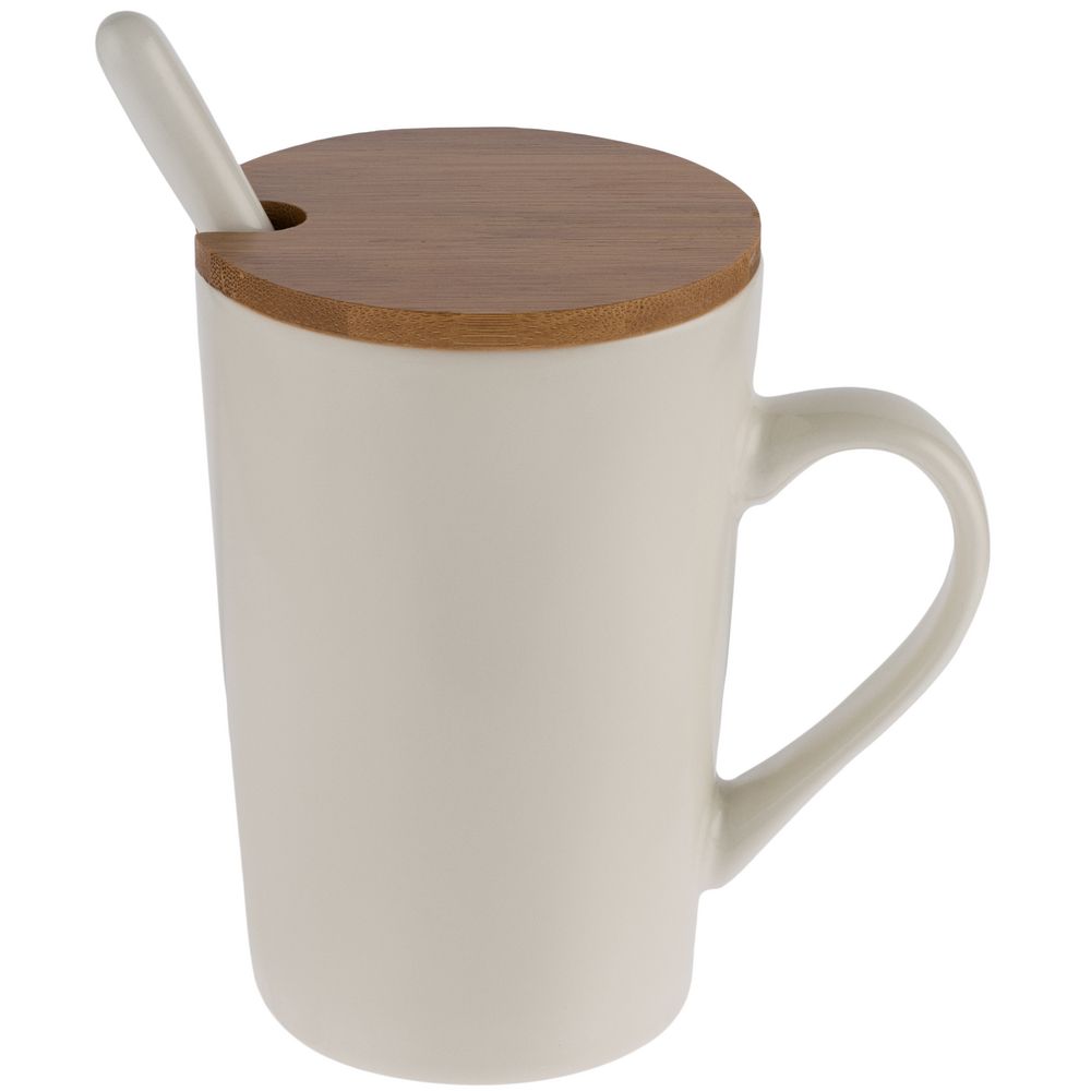 Кружка Parley с ложкой и бамбуковой крышкой фото на сайте Print Logo.