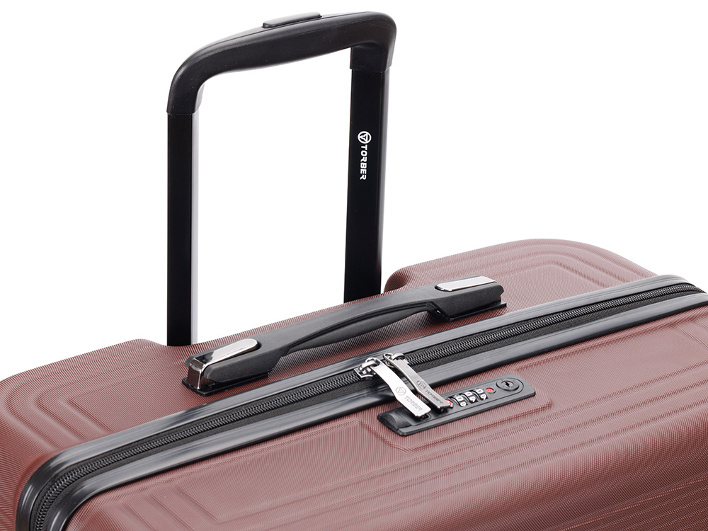Чемодан TORBER ОНЕГА, бордовый, ABS-пластик, 69,5 х 46 х 26 см, 69 л