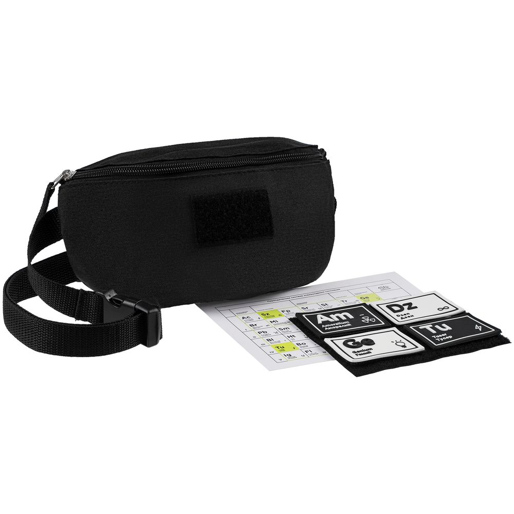 Поясная сумка с патчами «Химия состояний» — пример нанесения логотипа (Соль) | Print Logo