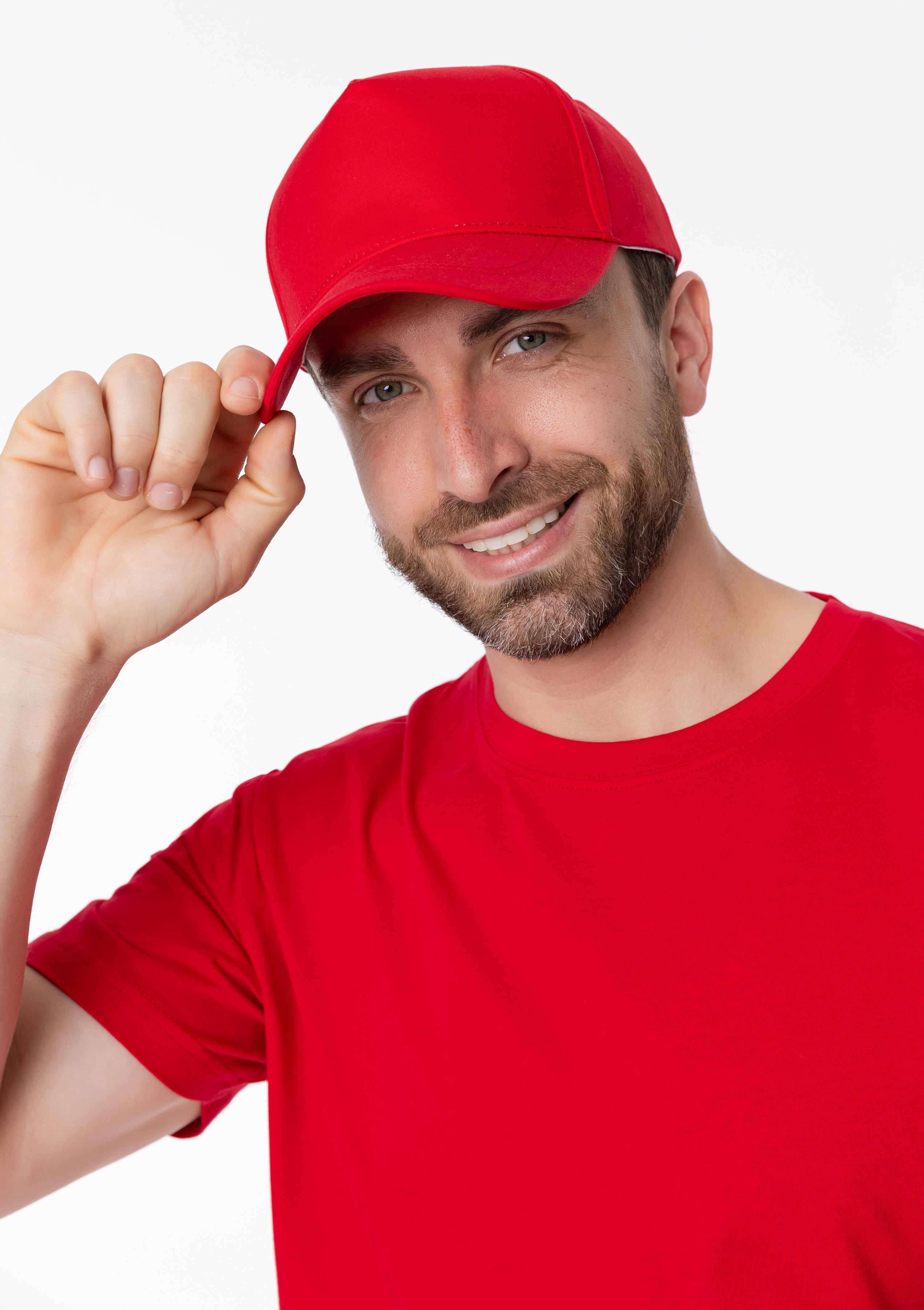 Бейсболка STAN 5 клиньев хлопок 150, 13, Красный,  (14)  (56-58/ONE SIZE)