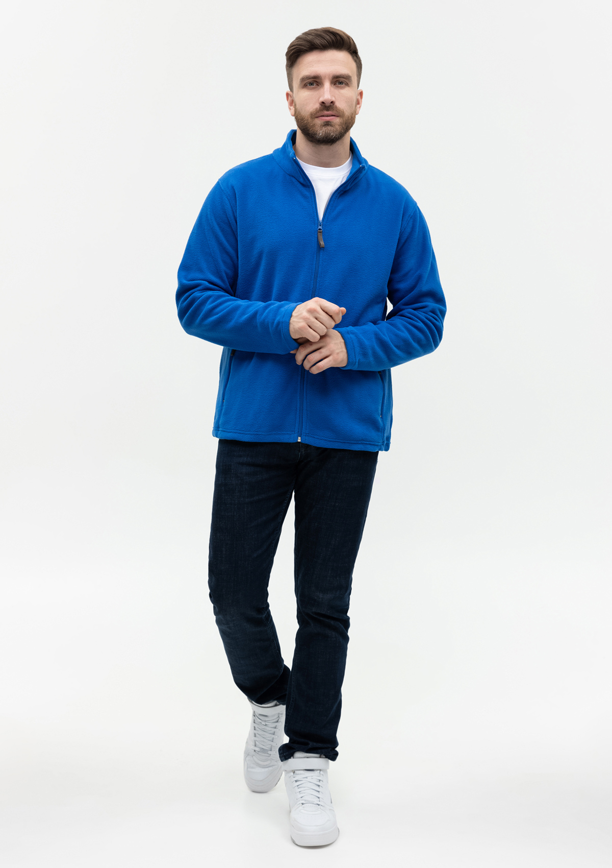 Толстовка унисекс STAN на молнии микрофлис 200, 21, Синий,  (16/1)  (48/M)