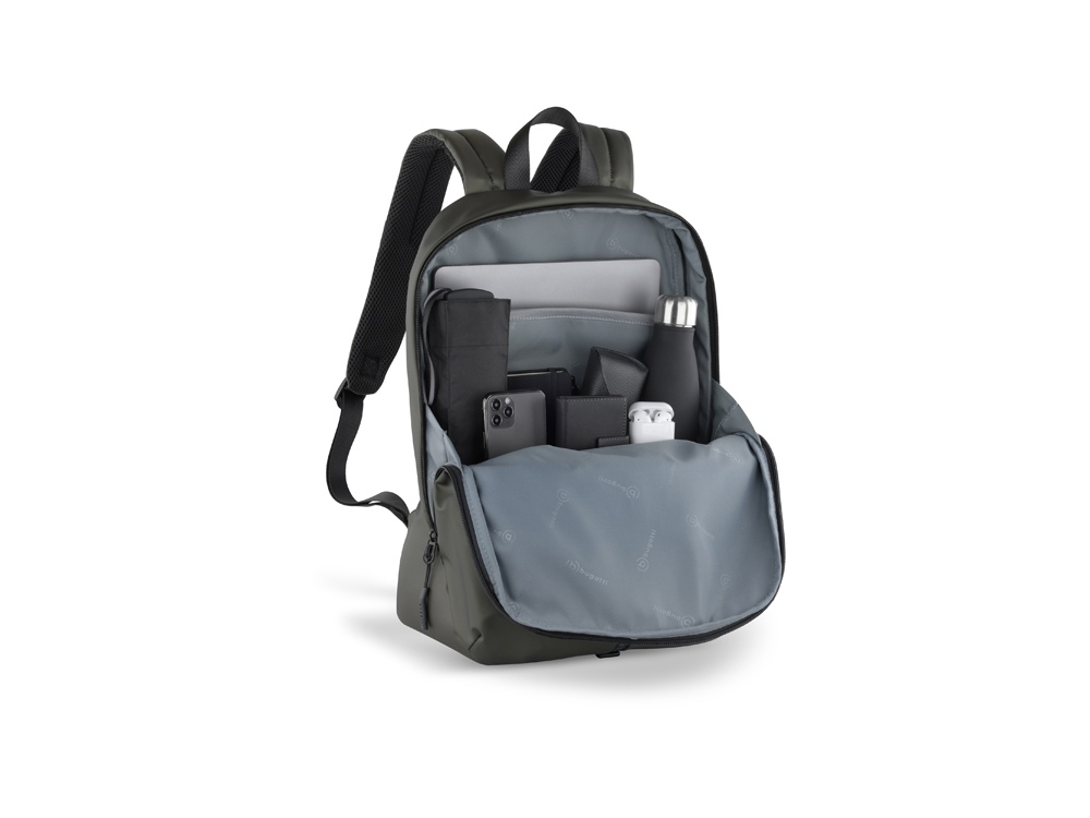 Рюкзак BUGATTI БЛАНК | BLANC 15'', оливковый, тарпаулин/полиэстер, 32х15,5х45 см