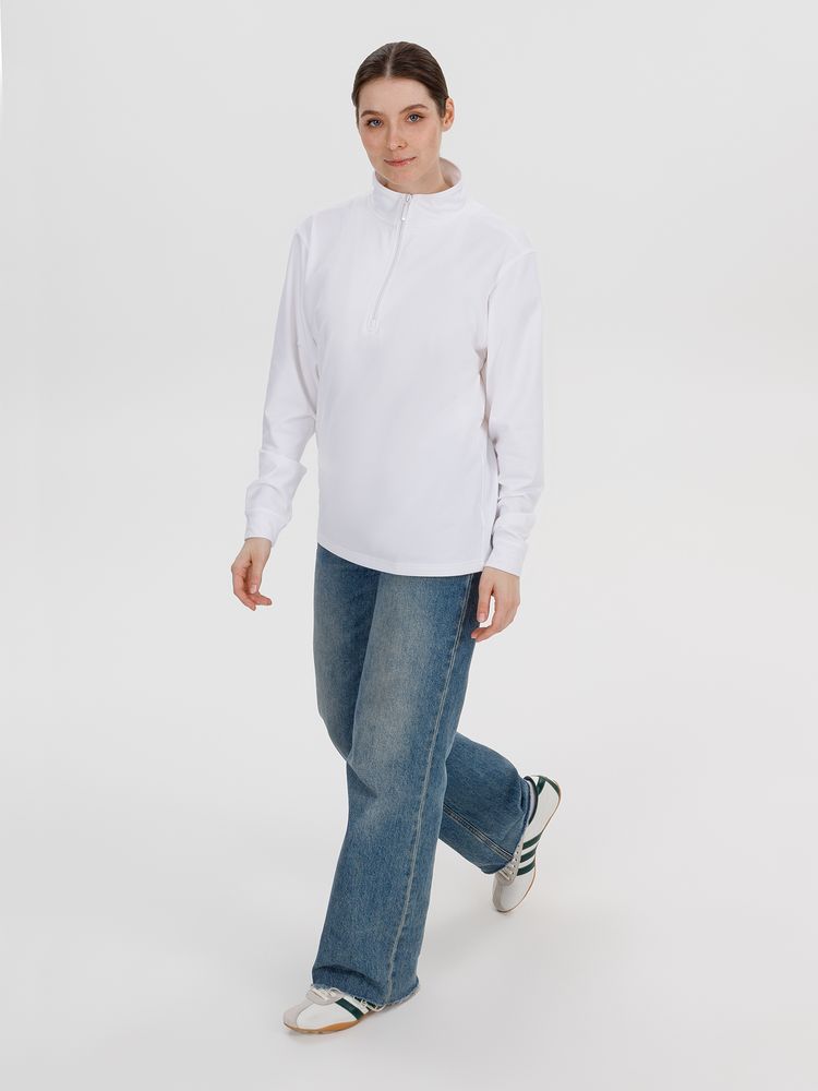 Свитшот на молнии из бифлекса Morfiss, белый, размер XL/XXL