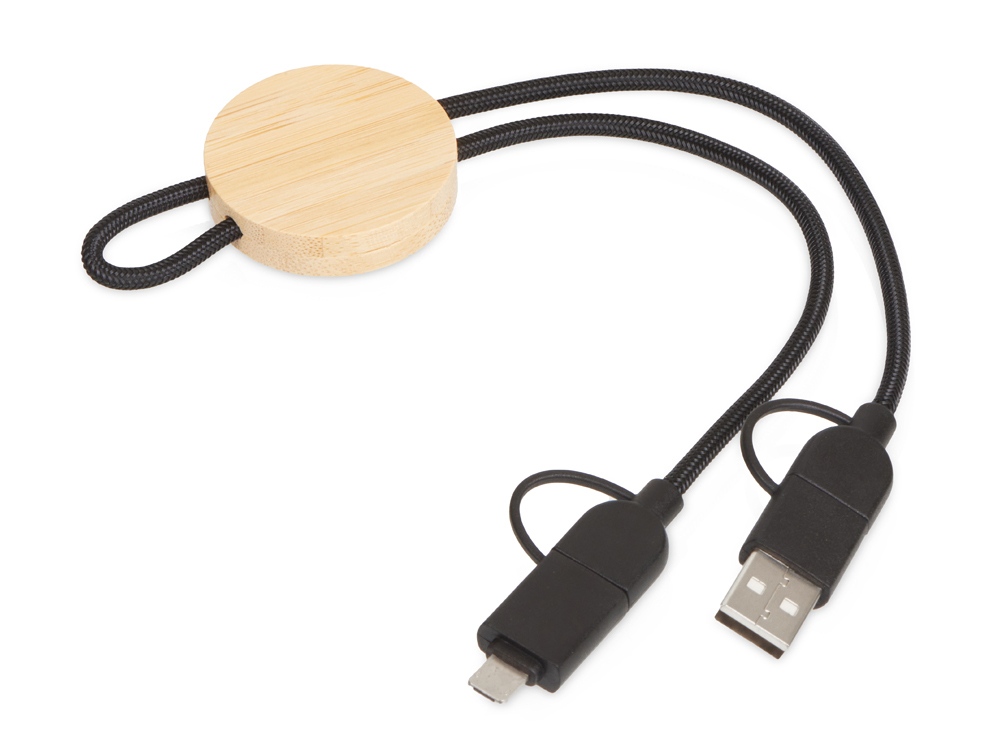 Универсальный зарядный кабель из переработанных ПЭТ и ТПЕ Acalypha, быстрая зарядка 25 Вт с логотипом Savio | Print Logo