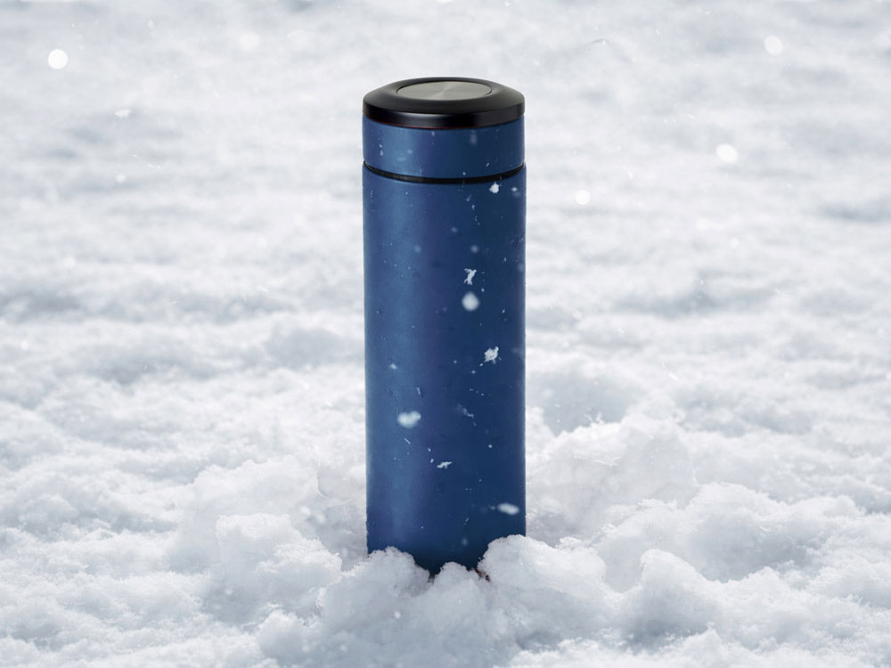 Вакуумный термос Vacuum Flask C1, soft touch, 420мл, темно-синий