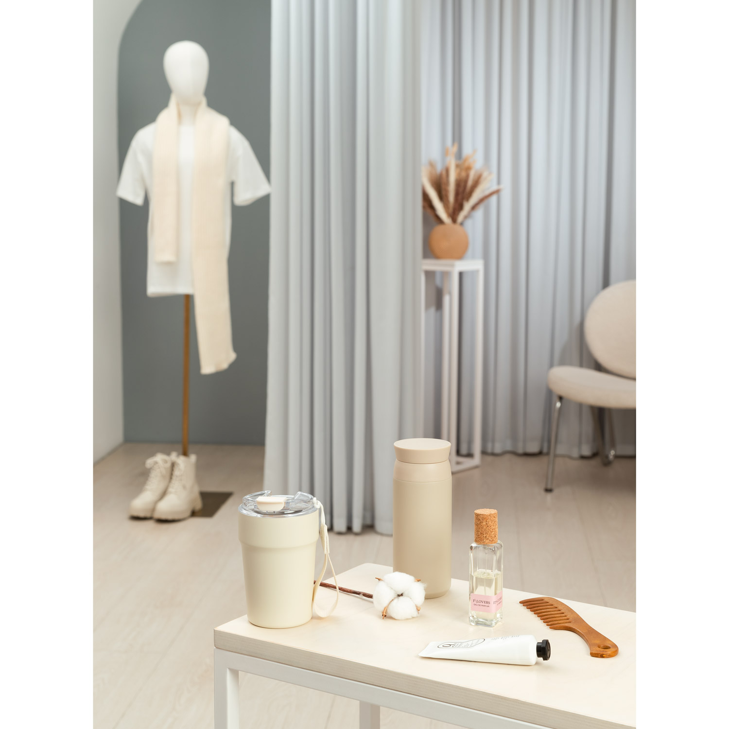 Термокружка вакуумная Монако (Monaco), бежевый