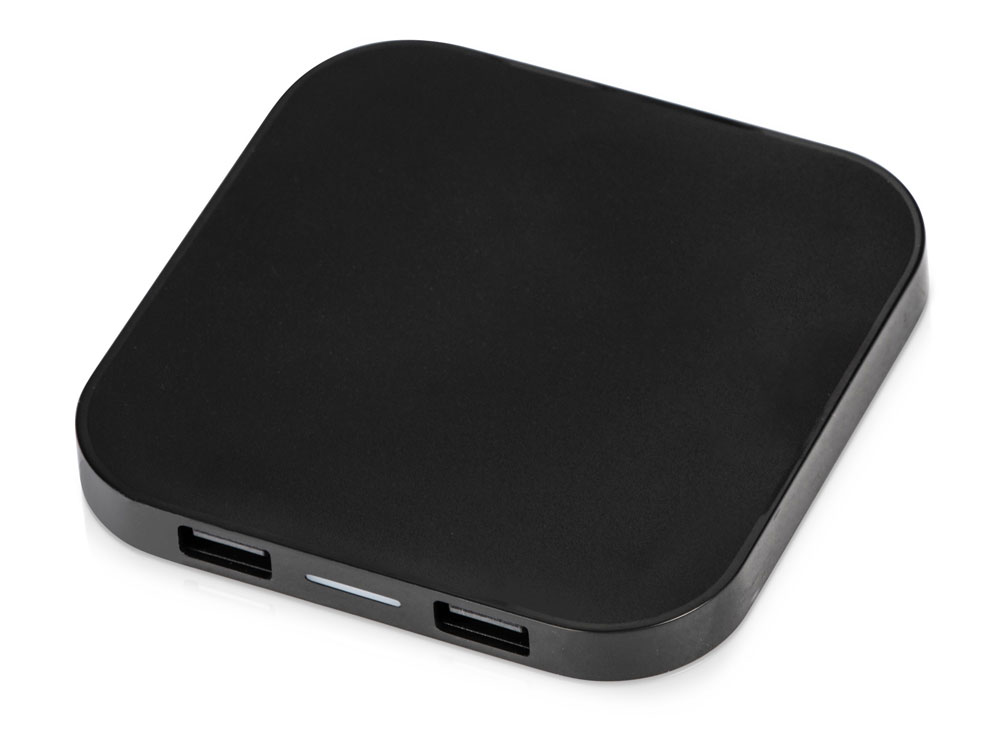 Беспроводная зарядка Tile с 2 USB-A, 5 Вт с логотипом  | Print Logo