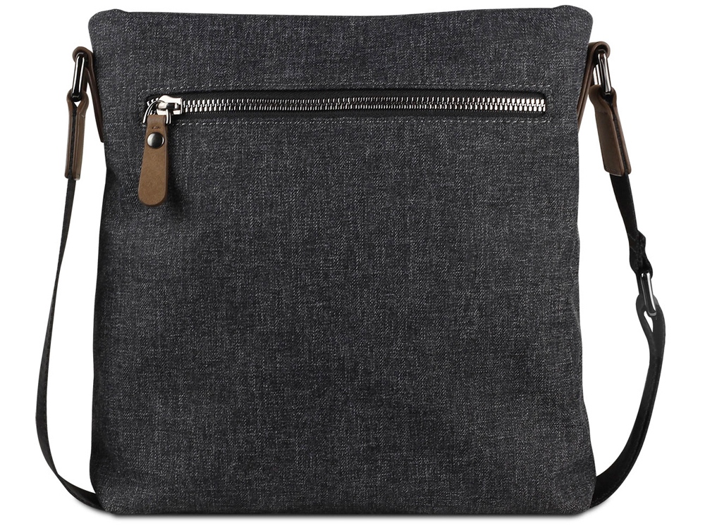 Сумка наплечная мужская BUGATTI Luce, серая, полиэстер, 24х5х25,5 см