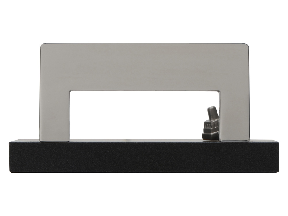 Подставка для визиток Круиз, серебристый/черный