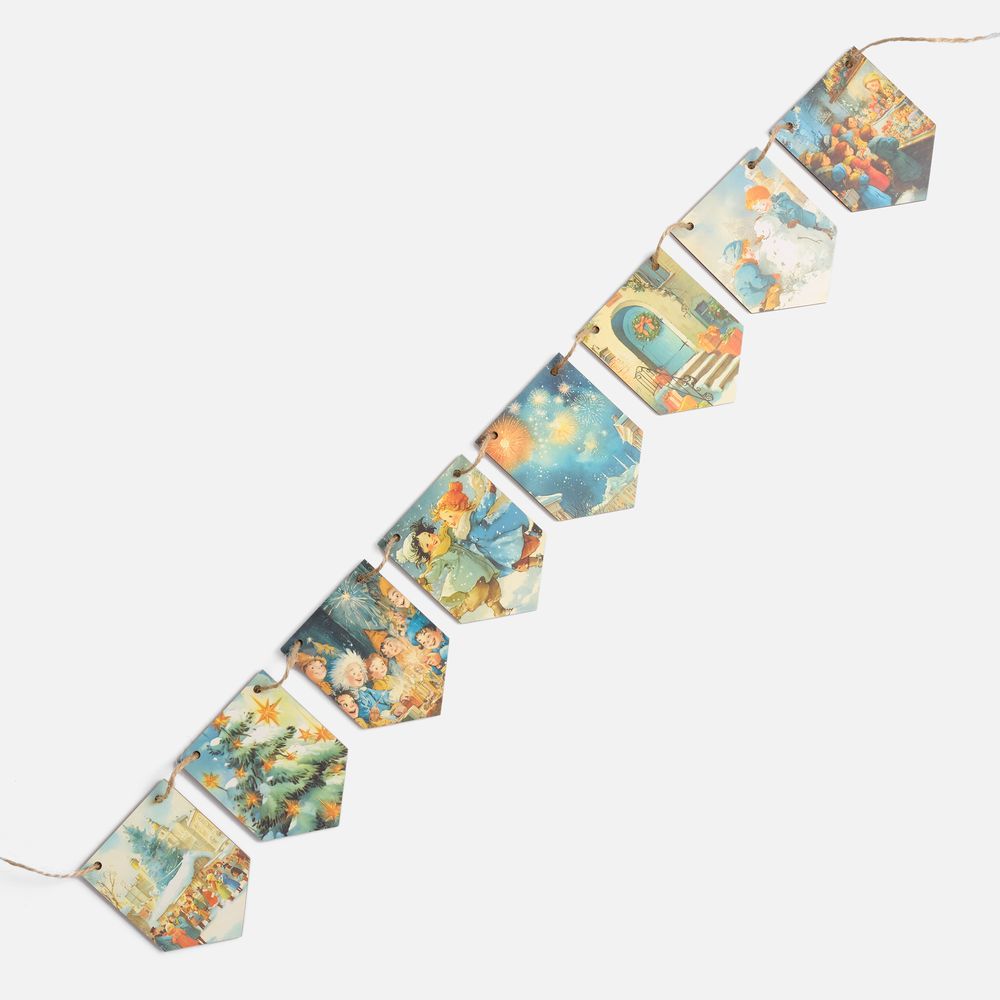 Деревянные флажки «Праздничные мотивы» — пример нанесения логотипа (сделано в России) | Print Logo