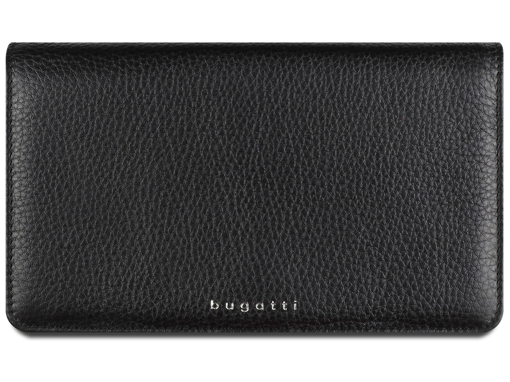 Кошелёк женский BUGATTI СУПЕР ЛЕДИ | LADY TOP, чёрный, натуральная воловья кожа, 19,5х2х11,2 см