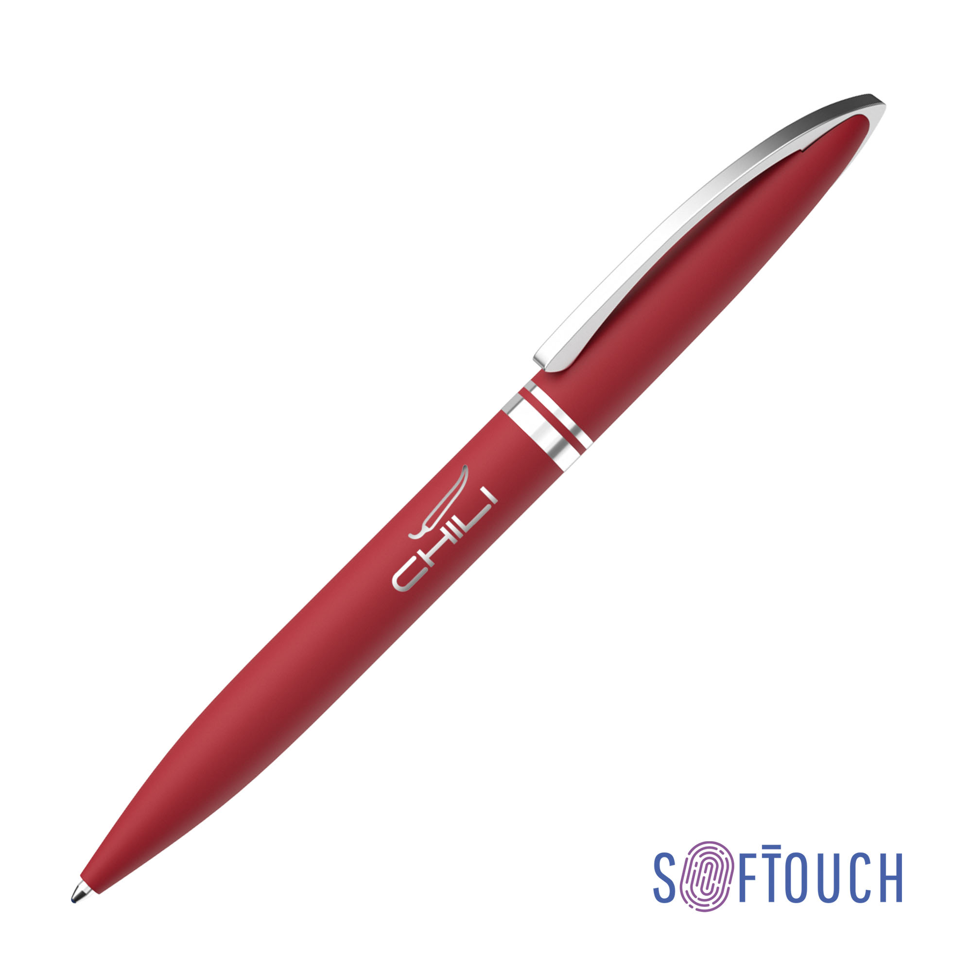 Ручка шариковая "Rocket", покрытие soft touch, оранжевый