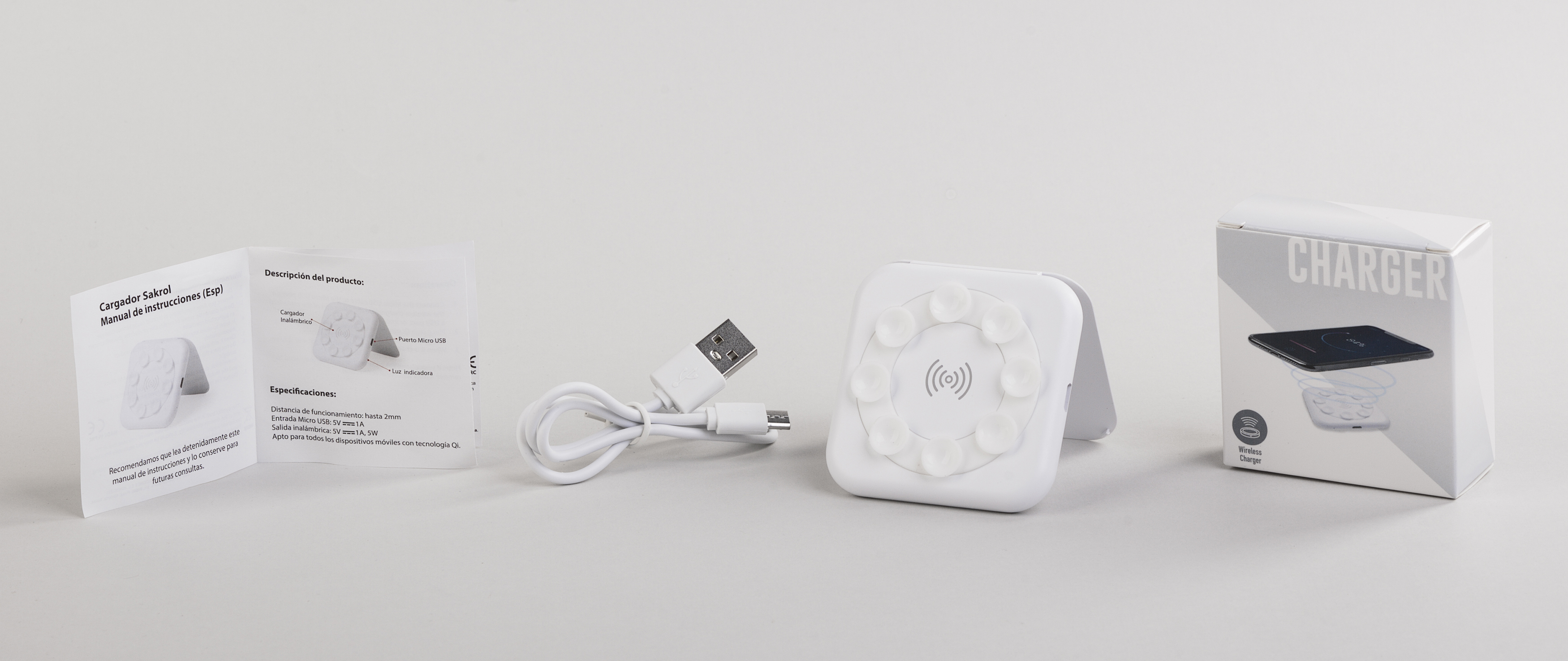 Настольное беспроводное зарядное устройство-подставка "Satellite" , белый