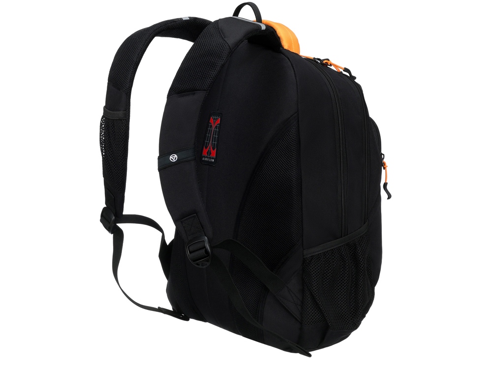 Рюкзак TORBER ROCKIT черный/оранжевый, полиэстер/добби, 32x15x46 см, 22 л