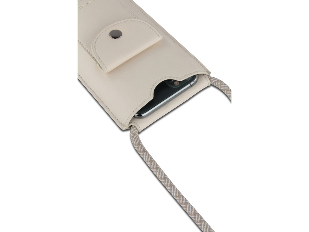 Сумка-чехол для мобильного телефона BUGATTI АЛМАТА | ALMATA, бежевая, полиуретан, 11x2x18 см