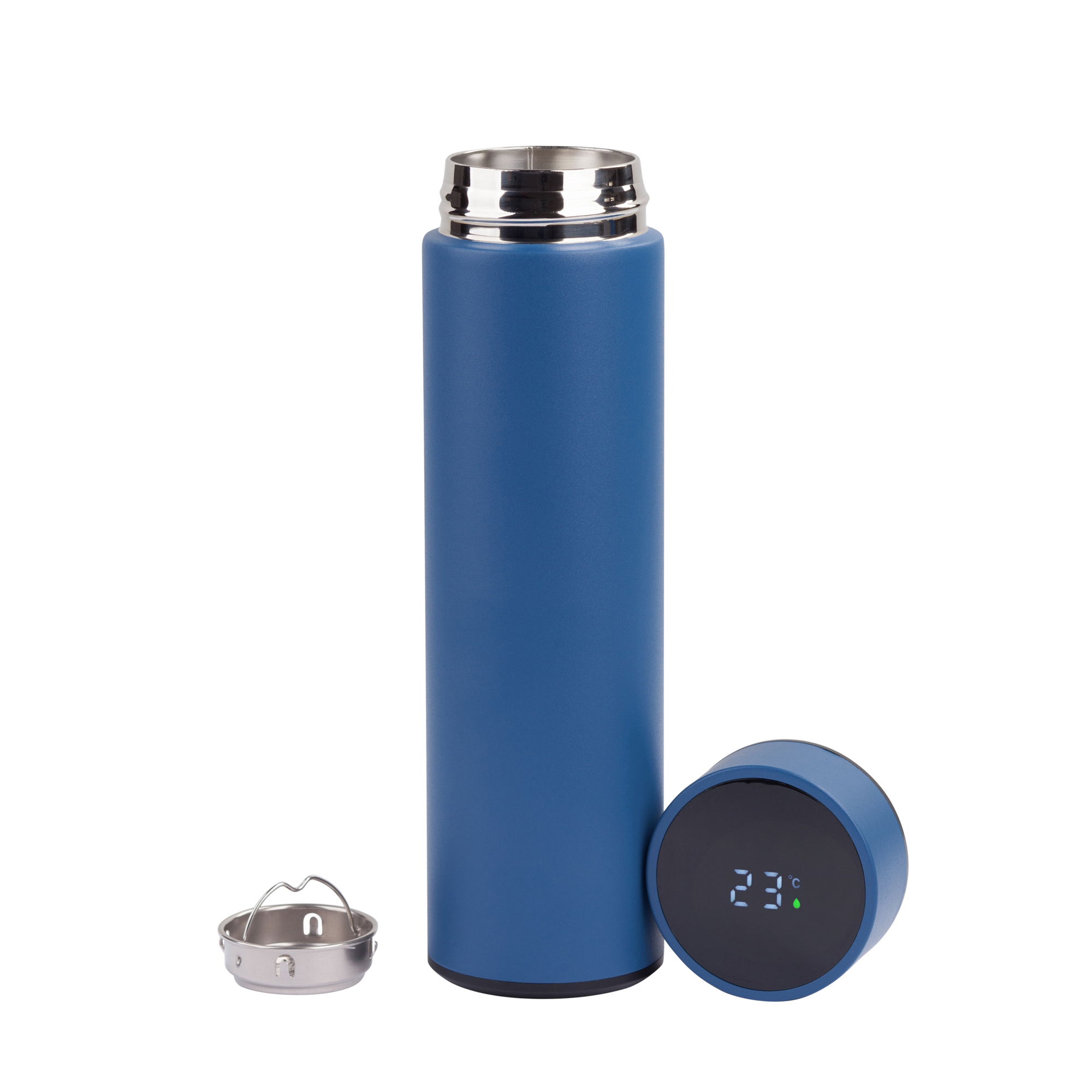 Термос "Бостон" с индикацией температуры, soft touch, 0,5л., черный