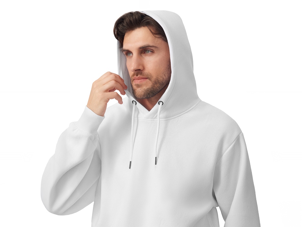 Толстовка с капюшоном оверсайз Lisbon унисекс, белый
