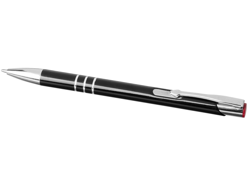 Ручка металлическая шариковая Moneta с цветной кнопкой, черный/красный