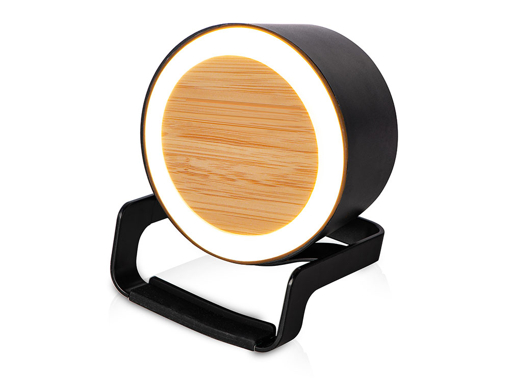 Беспроводная колонка (5 Вт) с функцией беспроводной зарядки (10Вт) Eclipse с логотипом Evolt | Print Logo