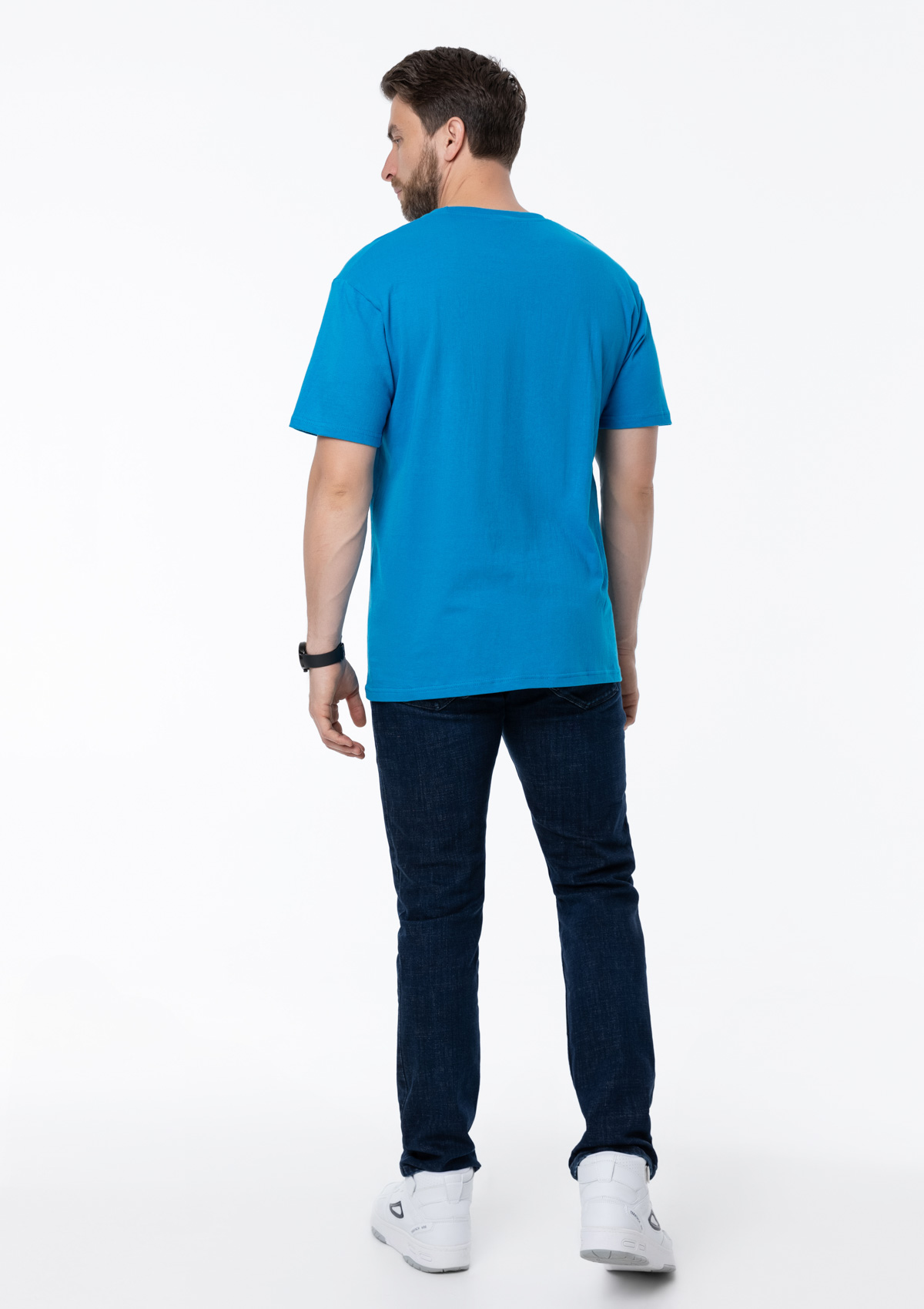 Футболка унисекс без бокового шва STAN хлопок 160, 02, Лазурный,  (40/1)  (48/M)