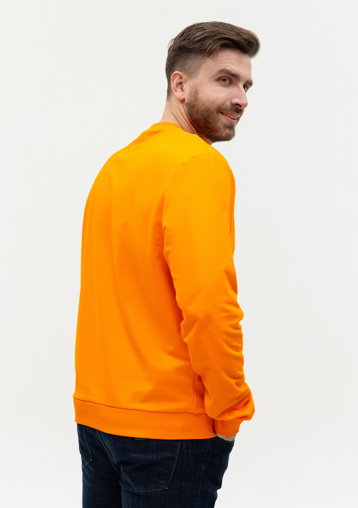 Свитшот унисекс STAN футер без начёса, 260, 63, Оранжевый,  (28/1)  (48/M)