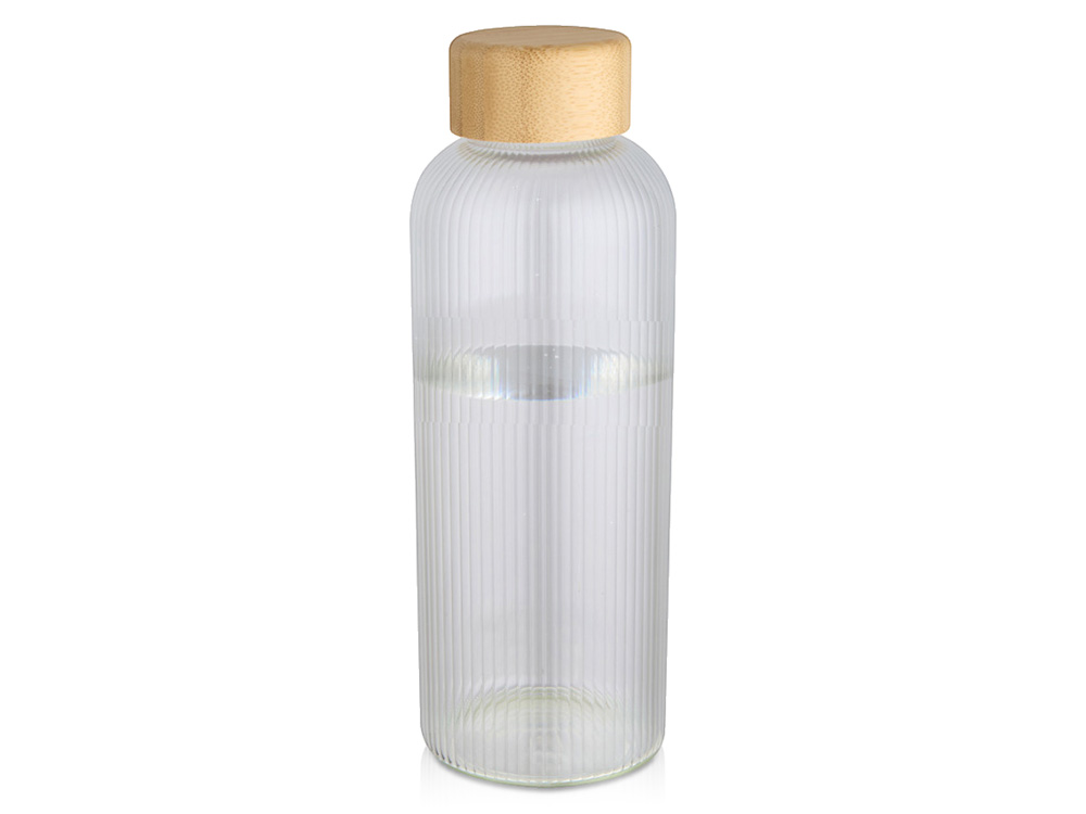 Стеклянная бутылка с бамбуковой крышкой Mirage с логотипом  | Print Logo