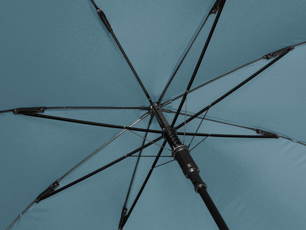 Зонт-трость Reviver с куполом из переработанного пластика, антрацит