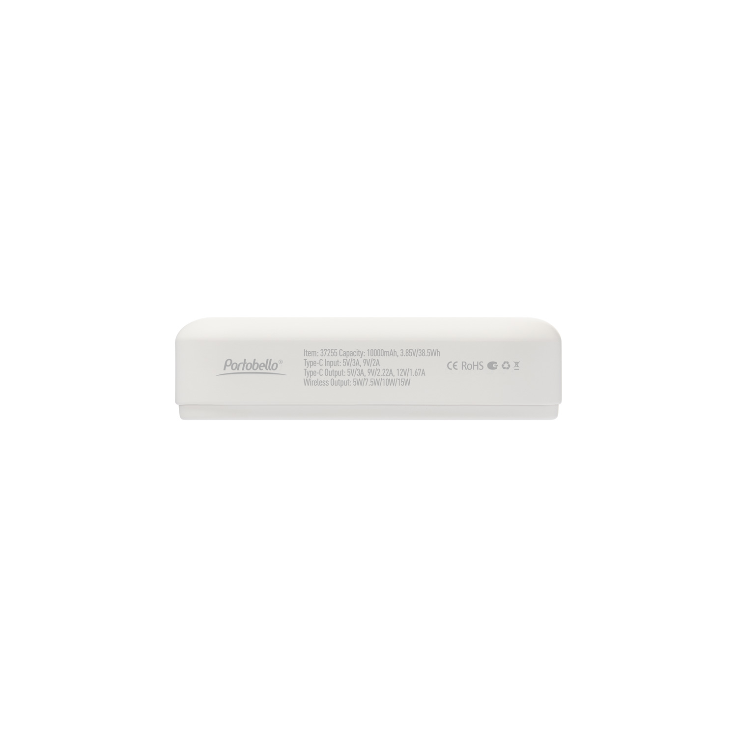 Внешний аккумулятор Union PD 10000mAh с функцией беспроводной зарядки 15W, белый