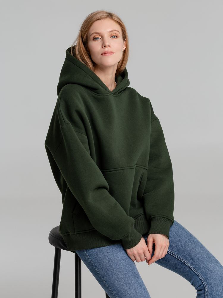 Худи Kulonga Oversize, темно-зеленый хаки, размер XL/XXL