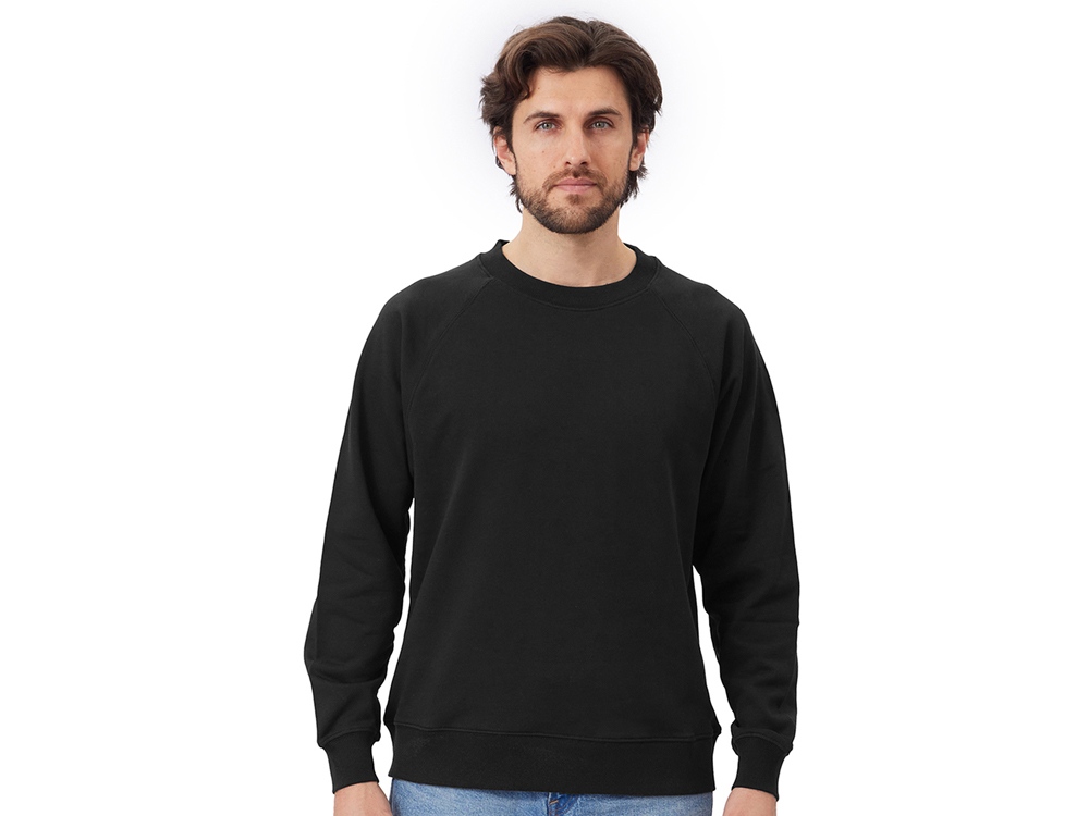 Свитшот оверсайз с рукавом реглан Belgrade, унисекс, черный