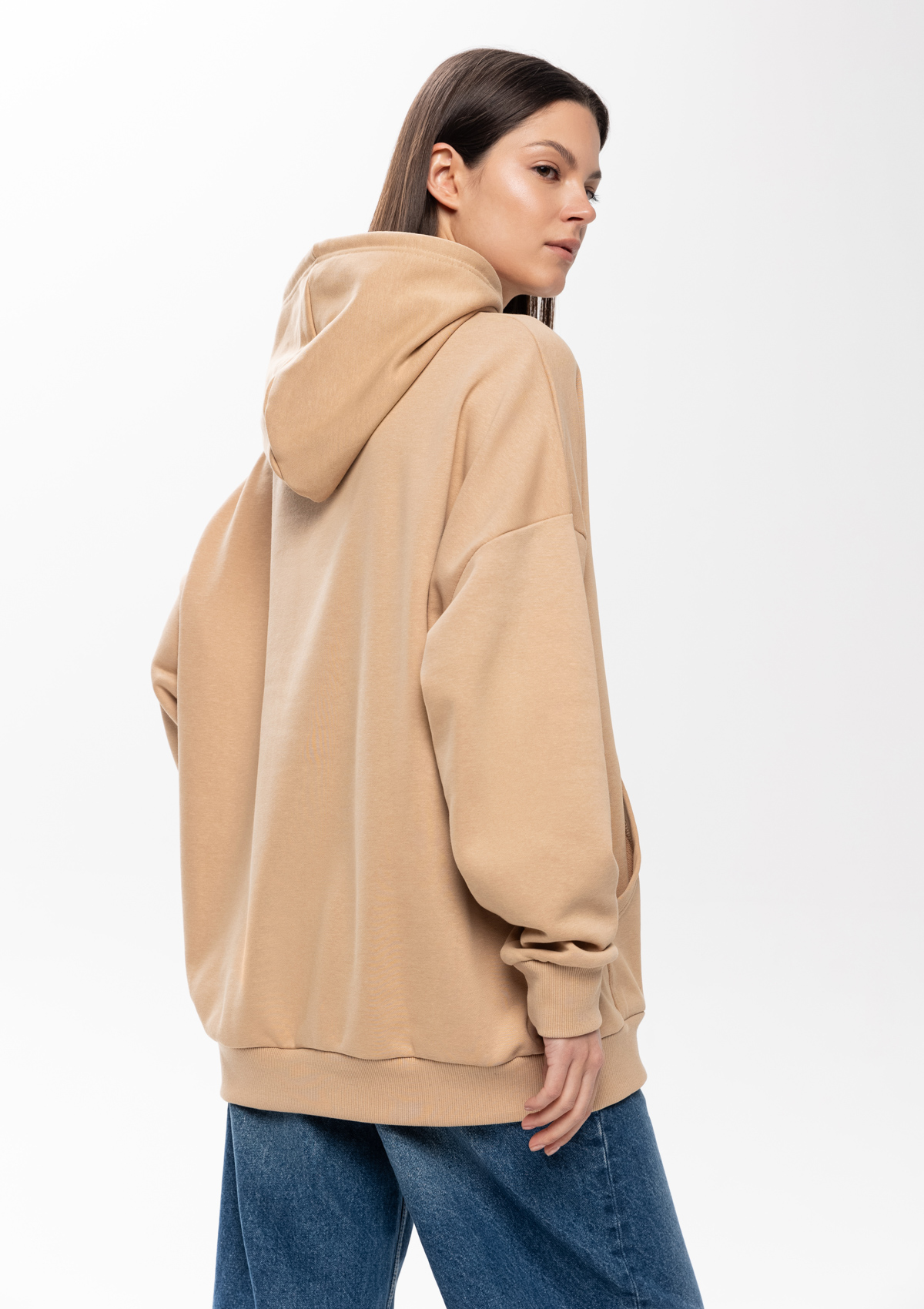 Худи унисекс STAN оверсайз футер без начёса 350, 66, Бежевый,  (54/1)  (44/XS)