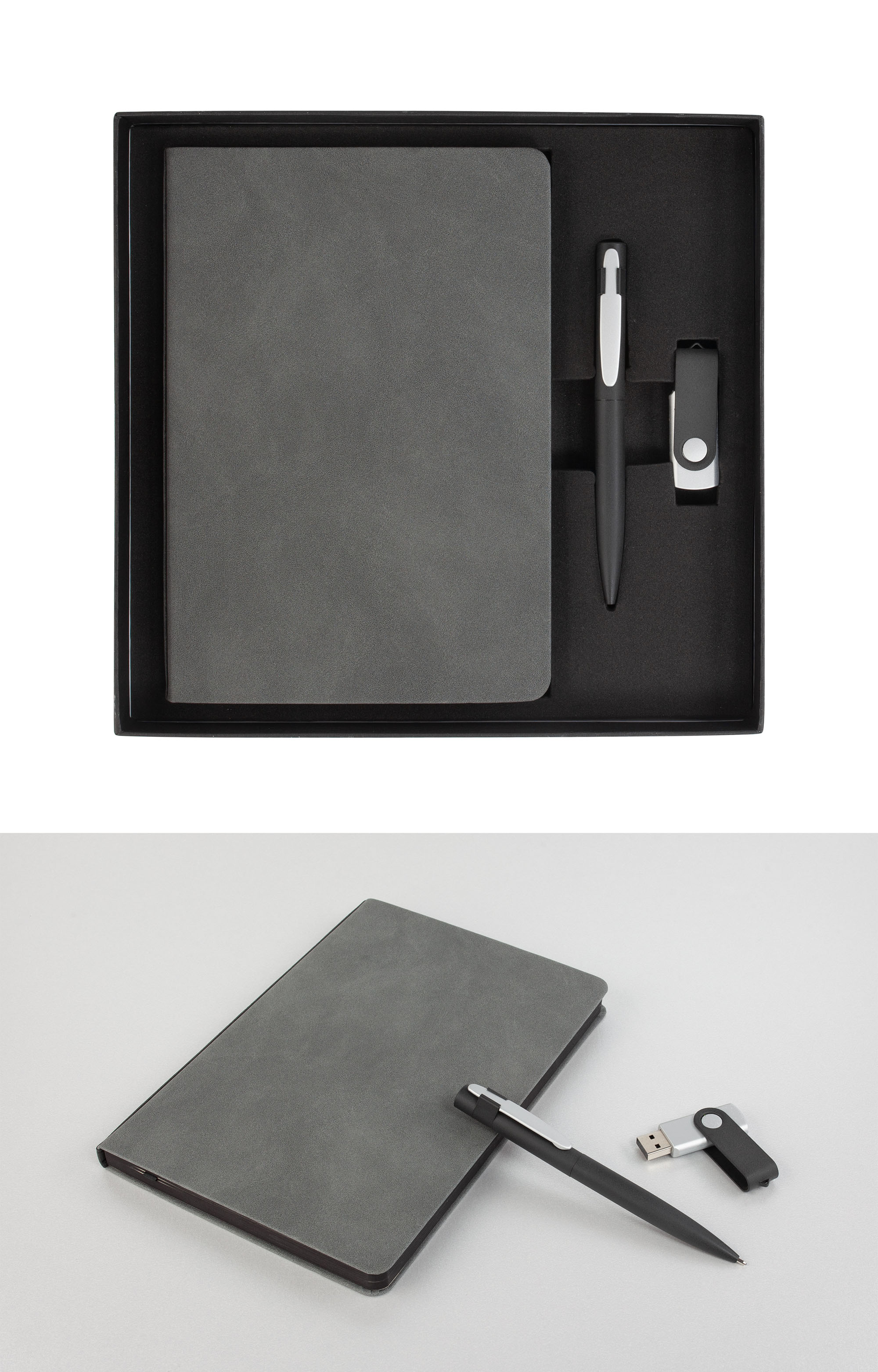 Ежедневник недатированный "Турин" , формат А5, серый/синий