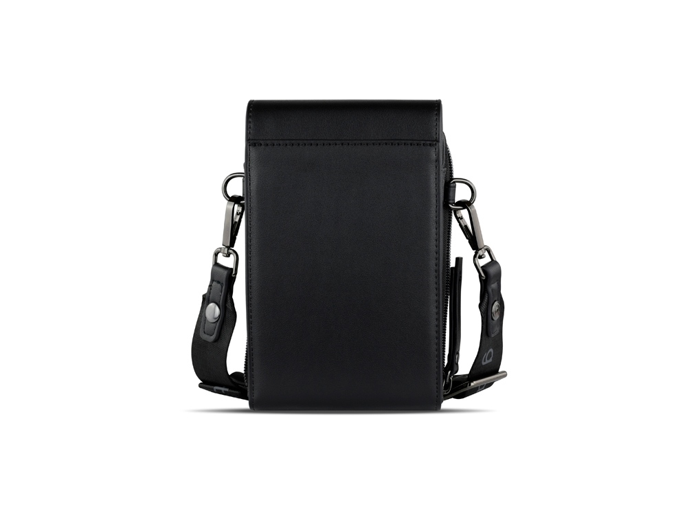 Сумка наплечная BUGATTI АЛМАТА | ALMATA, чёрная, полиуретан, 11х4х19 см