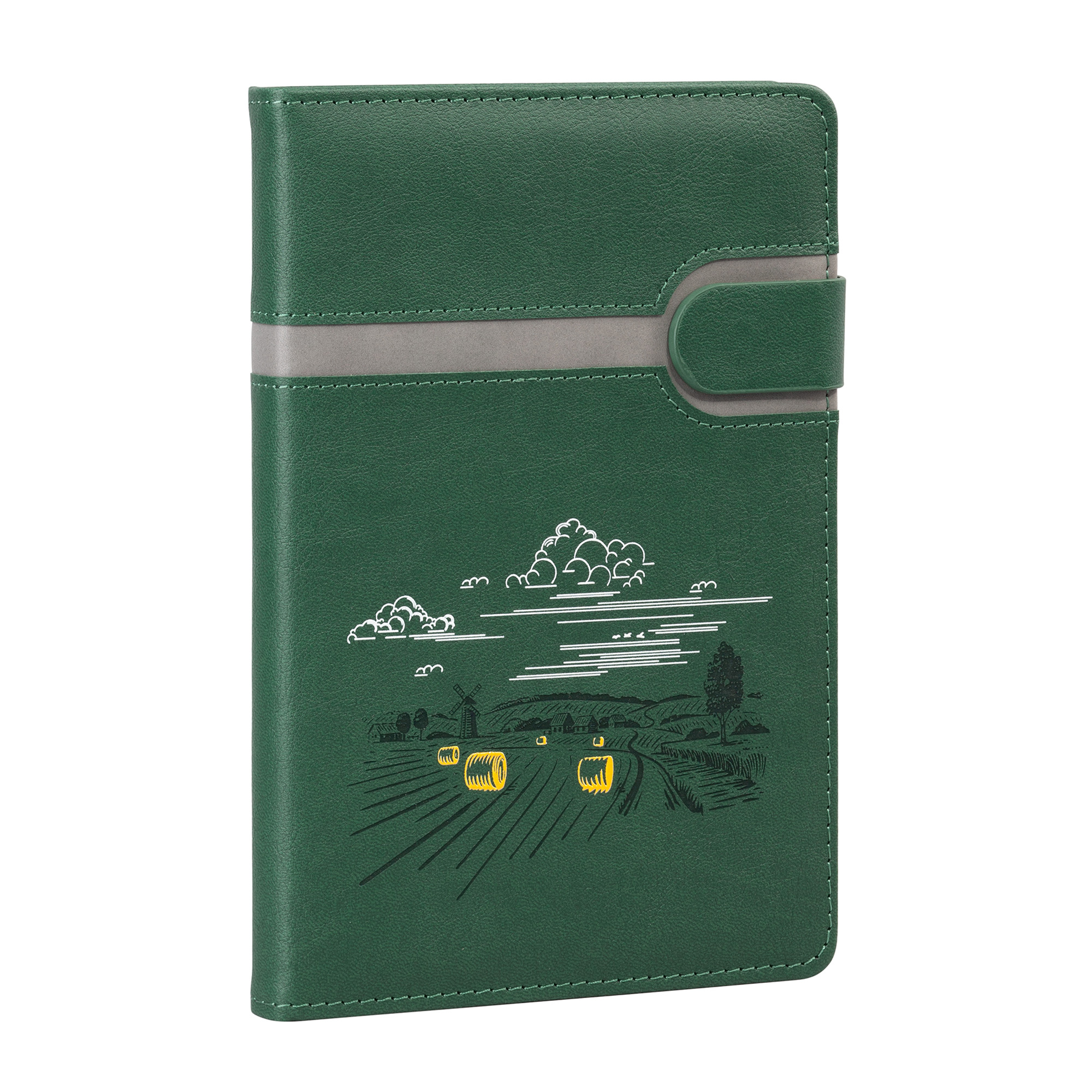 Ежедневник недатированный "Бари", формат А5, зеленый с серым