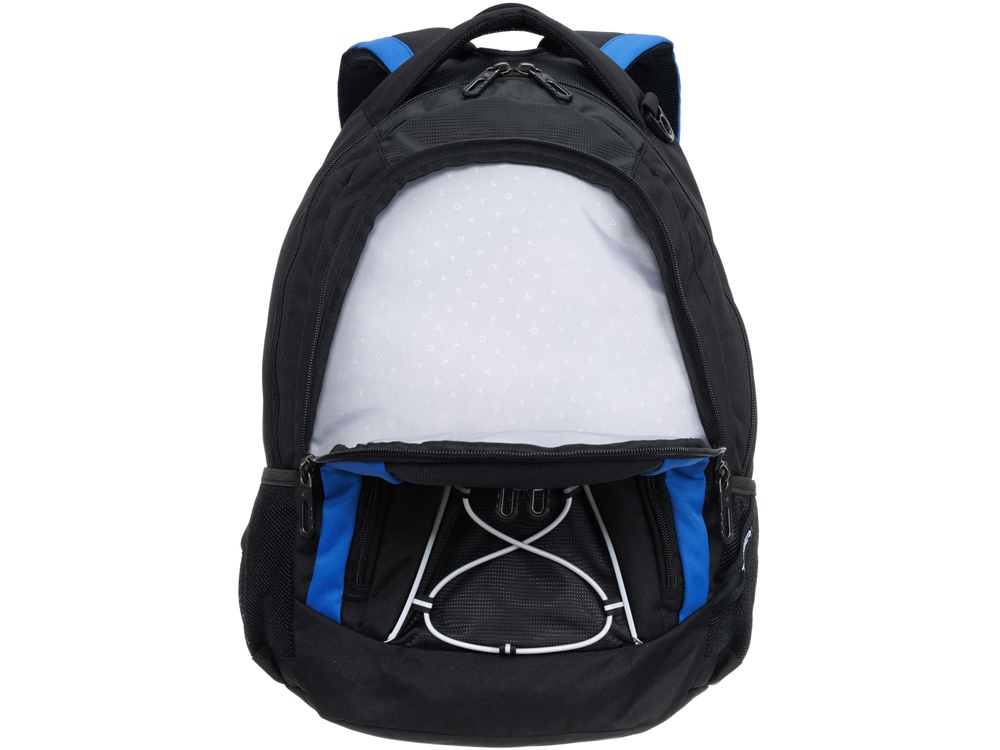 Рюкзак TORBER ROCKIT с отделением для ноутбука 15, черный/синий, полиэстер, 33х19х45 см, 28 л