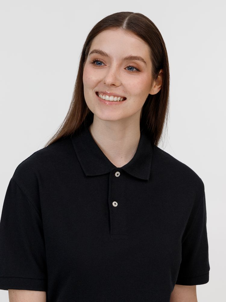 Рубашка поло унисекс Pacific, черная, размер 3XL