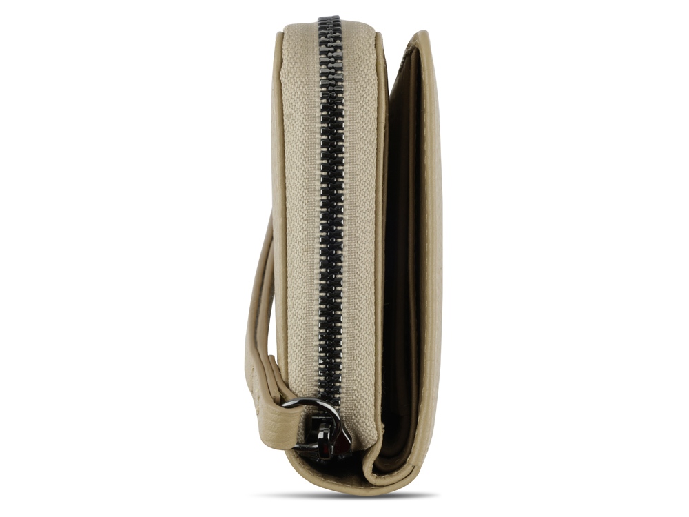 Кошелёк женский BUGATTI ЭЛЬЗА | ELSA, с защитой данных RFID, песочного цвета, воловья кожа/полиэстер, 15,5х3х9,5 см