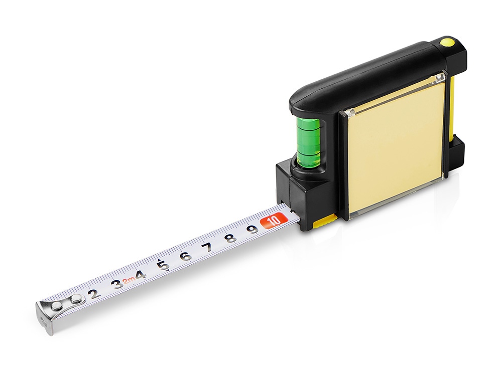 Рулетка на 2 м с уровнем и блоком для записей Nerd с логотипом  | Print Logo