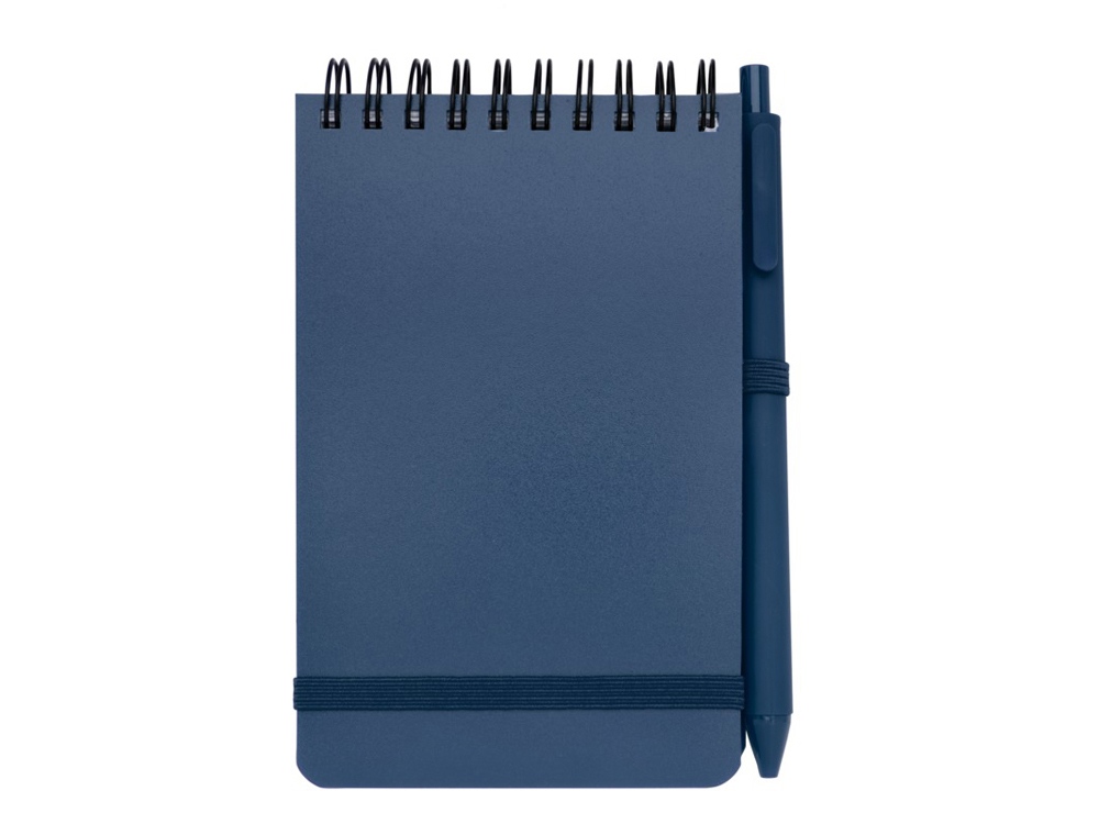 Блокнот Thalaasa формата А6 в твердой обложке из океанического пластика с шариковой ручкой - Синий